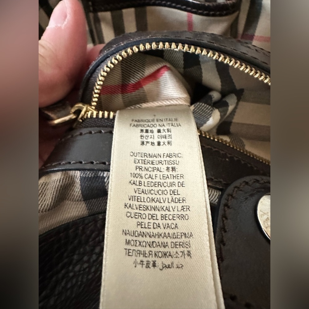 BURBERRY Brown Grained Leather Canterbury w/ House Check Bag - Picture 16 of 17